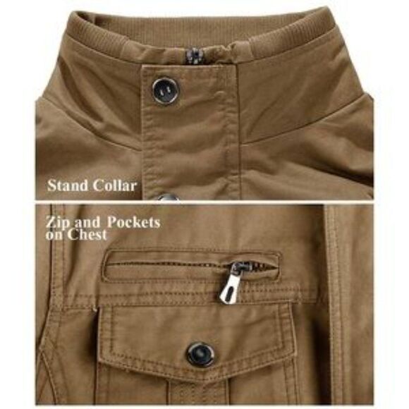 New Cotton Army Military Jacket Windbreaker Coat - Picture 4 of 13